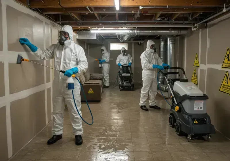 Basement Moisture Removal and Structural Drying process in Apollo, PA